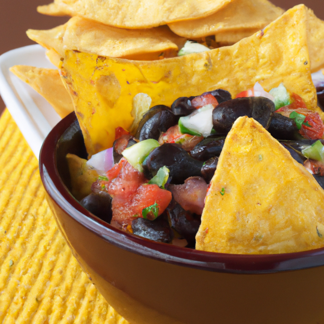 Black Bean and Corn Salsa with Baked Tortilla Chips recipe Kidney Ally